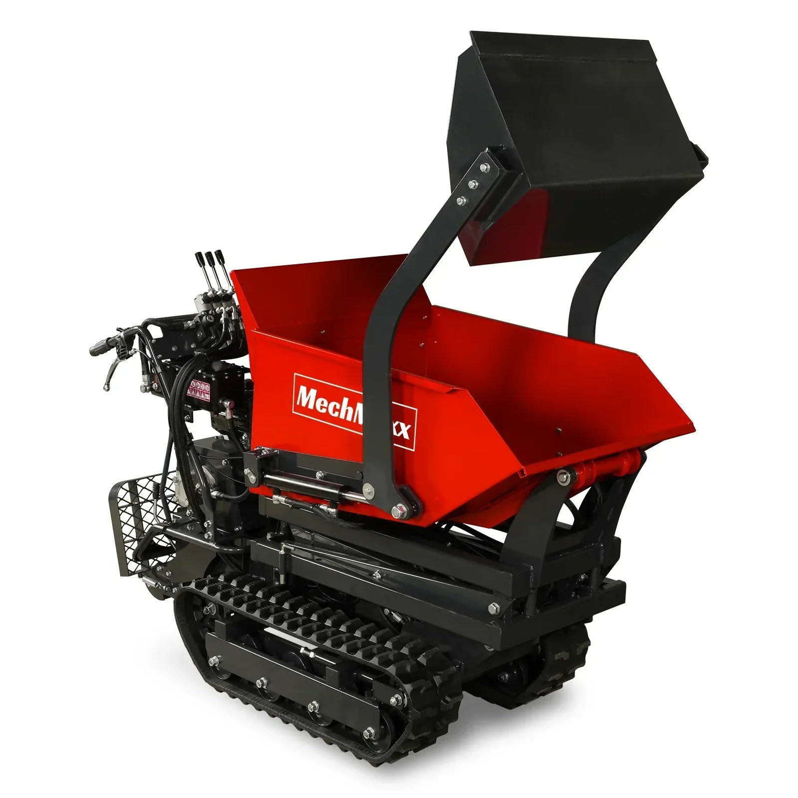1100lbs Capacity E-Start 10HP 302cc Gas Engine Tracked Dumper Hydraulic Tipping and Lifting with Front Shovel , D50HTFL