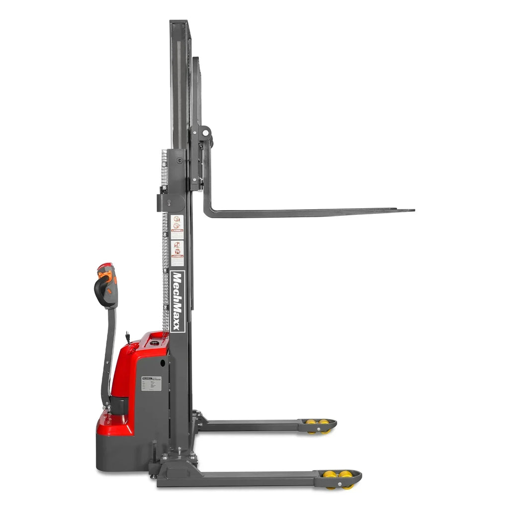 3300lbs Lithium-ion Electric Straddle Stacker, 98" Lift, Adjustable Legs & Forks, F33-98S
