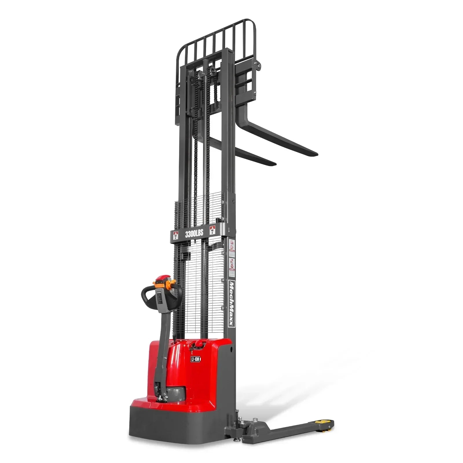 3300lbs Lithium-ion Electric Straddle Stacker, 98" Lift, Adjustable Legs & Forks, F33-98S