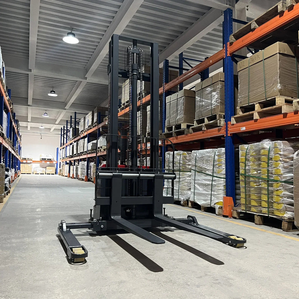 3300lbs Lithium-ion Electric Straddle Stacker, 98" Lift, Adjustable Legs & Forks, F33-98S