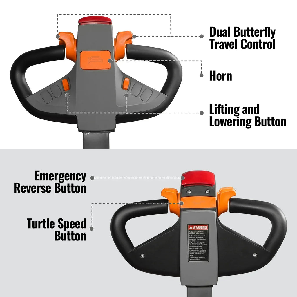 3300lbs Lithium-ion Electric Straddle Stacker, 98" Lift, Adjustable Legs & Forks, F33-98S