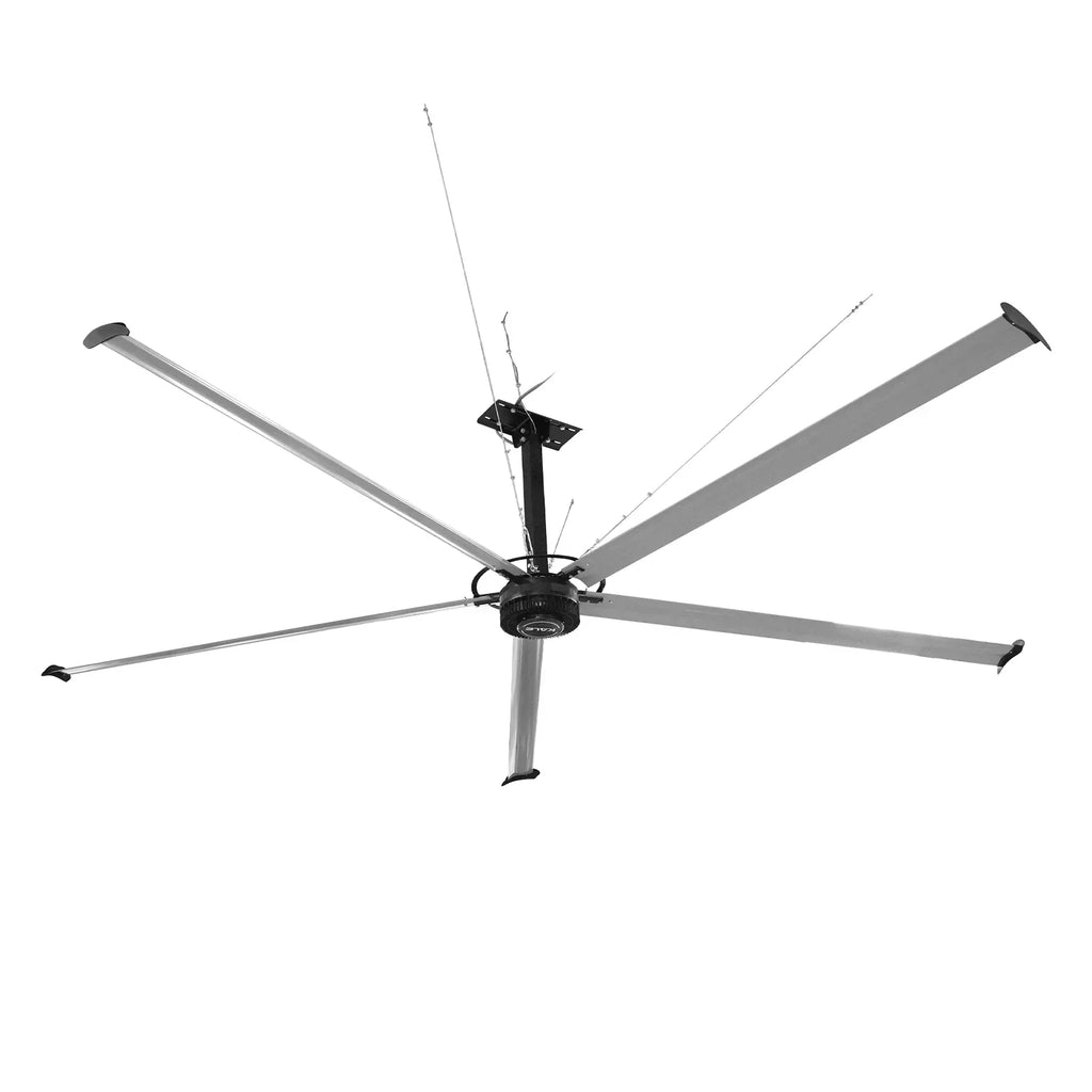 24FT HVLS Industrial Ceiling Fan 220V 1-Phase - Energy Efficient Large Area Air Circulation Fan for Warehouses & Factories, 24FT1PH