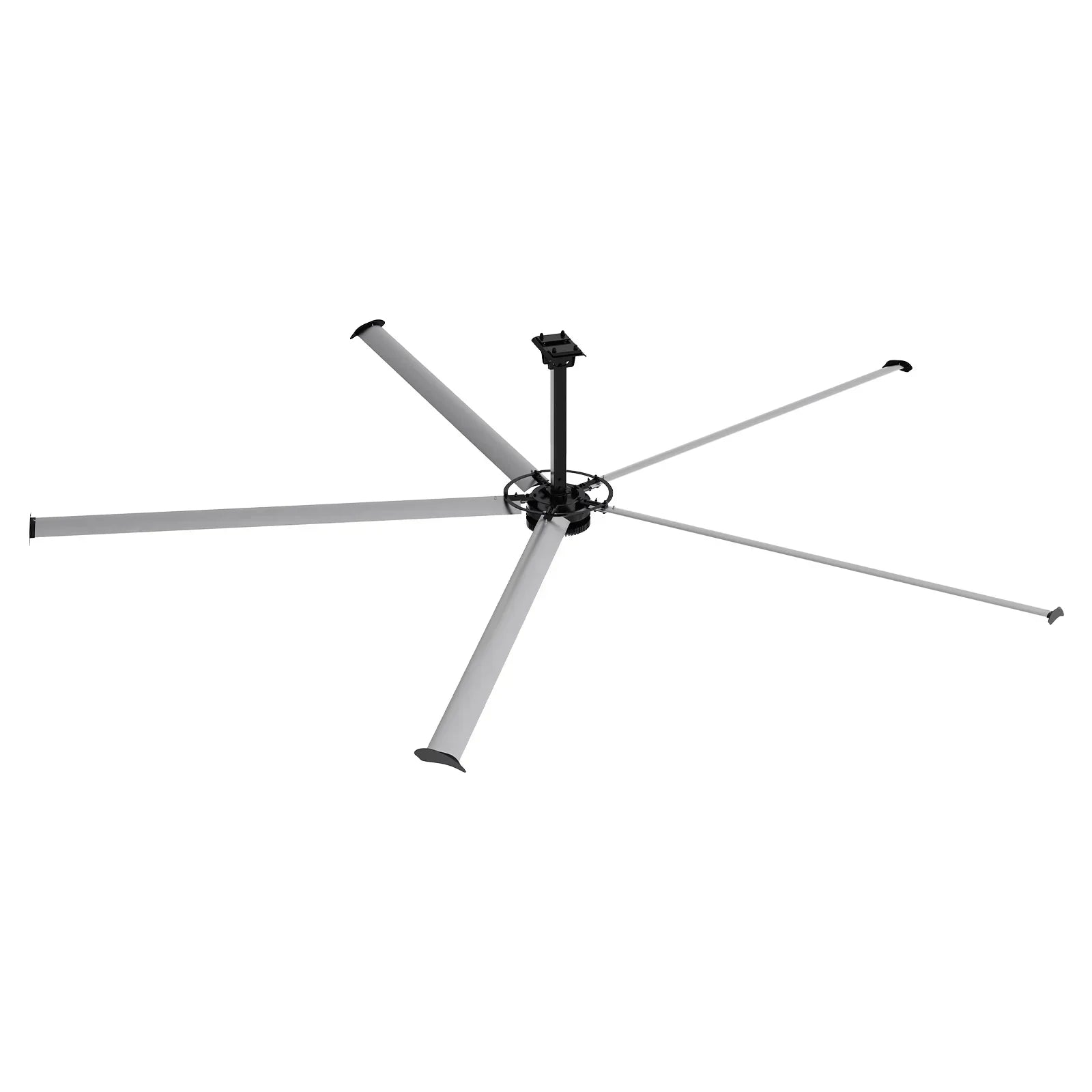 24FT HVLS Industrial Ceiling Fan 220V 1-Phase - Energy Efficient Large Area Air Circulation Fan for Warehouses & Factories, 24FT1PH