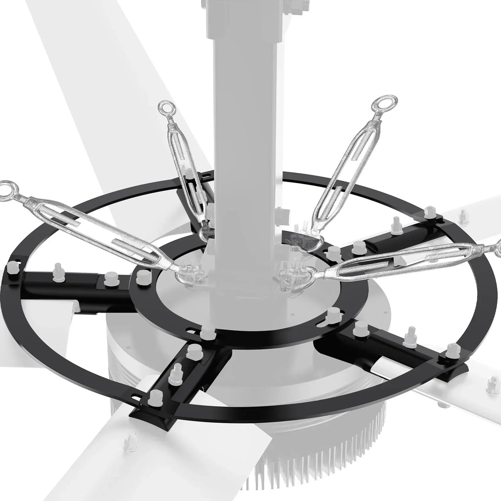 24FT HVLS Industrial Ceiling Fan 220V 1-Phase - Energy Efficient Large Area Air Circulation Fan for Warehouses & Factories, 24FT1PH