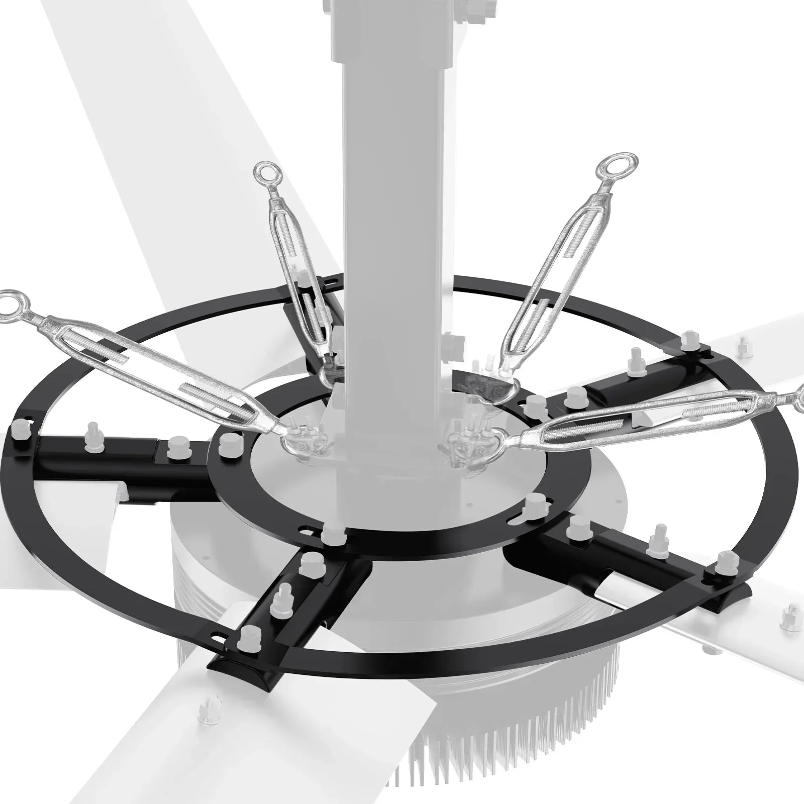 24FT HVLS Industrial Ceiling Fan 220V 1-Phase - Energy Efficient Large Area Air Circulation Fan for Warehouses & Factories, 24FT1PH