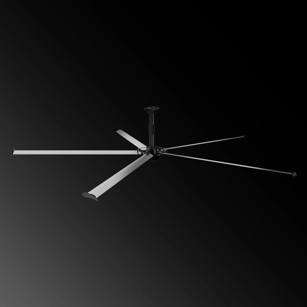 24FT HVLS Industrial Ceiling Fan 220V 1-Phase - Energy Efficient Large Area Air Circulation Fan for Warehouses & Factories, 24FT1PH